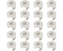 20 stuks Meubel cam schroeven 110630 excentrische cam slot moeren 14,3 * 9,3mm vervanging compatibel IKEA meubels zilver
