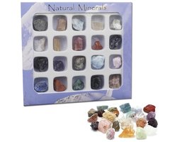 20 Stuks Mini Edelstenen - Edelstenen collectie - Kristallen en Ruwe Edelstenen in doosje - Stenen & Kristallen - LOUZIR