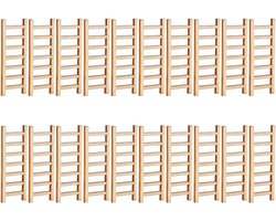 20 Stuks Mini Houten Ladders voor Knutselen, Diorama en Feplaatst Decoratie (15x5 cm)