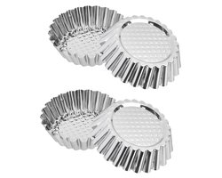 20 stuks Mini Taartvormpjes – Roestvrijstalen Bakvormen met Golfrand en Losse Bodem, Antiaanbaklaag, Veilig voor Voedsel, Multifunctioneel voor Muffins, Taartjes, Quiches en Desserts