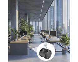 20 stuks nylon zwenkwielen dubbele schroefdraad zwenkwielen ideaal voor kasten, planken, dagelijks gebruik (zwart, M6 x 15mm)