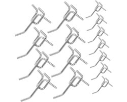20 stuks - Pegboard Wall Hooks - Roestvrijstalen Plank Pegboard Organizer Accessoires Haken - Zware Pegboard Haken - Vergrendelbare Pegboard Haak - Winkel Product Haak - Winkel Display Haak Kit