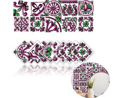 20 stuks Plaktegels - Tegeltickers - Retro Tegelstickers - Zelfklevende 3D Muurstickers Keuken - Keuken - Badkamer - 10×10cm - Tegelstickers premium - Paars - PVC