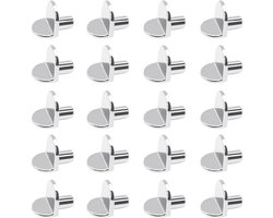 20 stuks - Planksteunpennen - L-vormige massief metalen meubelplankpennen - voor keuken, kast, boekenkast, garderobeplanken (zilver)