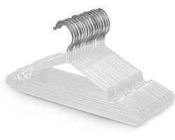 20 stuks rubberen gecoate metalen hangers - robuuste antislip kleerhangers voor kasten - ruimtebesparende kleerhanger voor rails en rekken - wit