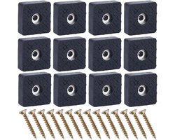 20 stuks rubberen kussens voor meubels - 30 mm vierkante voetdoppen - antislip grijpers - rubberen bumper vloerbeenbeschermers met schroeven - voor tuinstoelen tafel bank - GORGECRAFT