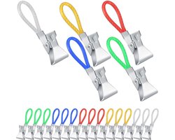 20 Stuks - Set van Theedoek Ophangklemmen, Kleurrijke Metalen Handdoekklemmen, Klemmen voor Ophangen van Handdoeken, Multifunctionele Gekleurde Theedoekklemmen voor Handdoeken, Pannenlappen, Badkamer, Keuken, Balkon