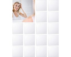 20 stuks spiegeltegels, zelfklevend, acryl, kleine vierkante spiegel, knutselen, spiegeltegels, kunststof, mini-spiegelstickers, mozaïektegels voor handwerk, decoratie, doe-het-zelf (10 x 10x0,1 cm)