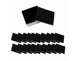 20-stuks Tapijt sticker - Antislipstickers - Dubbelzijdig tapijttape - Klittenband - Zelfklevende achterkant -6*6cm - Gemakkelijk te demonteren - Antislip - Herbruikbaar - Geschikt voor het vastzetten van kussens, dekens en deurmatten - Zwart