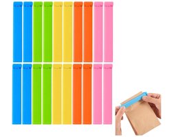 20 Stuks - Vershoudclips - 11 cm - Zakafsluiter - Snackclips - Voedsel clips - Zaksluiter clips - Vershoud knijpers - Meerkleurig - Kunststof - Zakclips - Keukengereedschap - Voedselbewaarclips - Roze, blauw, groen, oranje, geel