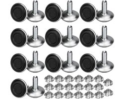 20 stuks verstelbare meubelstelvoeten, T-moer met schroefdraad M8x20x30mm, schroeven, stelbeugels voor meubels, stoelen en tafelpoten