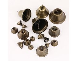 20 stuks vintage bronzen belletjes voor knutselen en decoratie - koperen klokken, kerstklokken, hangers - doe-het-zelf sieraden en windgongen