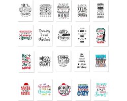 20 stuks woonkaarten quote kaarten kerstkaarten | mix assorti enkele A6 kaarten zonder enveloppen | positieve, mooie kerstwensen en teksten - decoratieve Kerstmis wenskaarten voor ophangen neerzetten of inlijsten