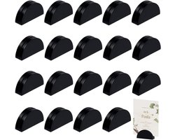 20 Stuks Zwarte Acryl Visitekaartjeshouders met Sleuf voor Tafelnummers, Menu's en Foto's voor Bruiloften, Feesten en Evenementen