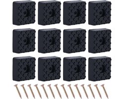 20 stuks zwarte rubberen meubelpads 30 mm vierkante vorm - zwaar belastbaar - antislip - geen slipvoeten - padgrijpers - tafel - bureau - tuinstoelen - sofakoppen .