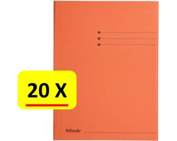 20 x Dossiermap - A4 - Esselte - Manilla - 3-kleps - oranje