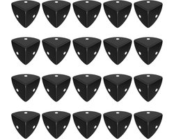 20 x Metalen hoekbeschermers voor tafels, metalen hoekbeschermers, metalen hoekbeschermers voor meubels, beschermende hoeken voor dozen, kasten, bureaus, meubels (zwart),Zwart