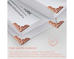 200 Beuken Hoeken Metaal Boek Hoekbescherming Boek Hoekbeschermer - Decoratie voor Boeken - Notitieboeken - Boekenleggers - Albums - Zwart Goud