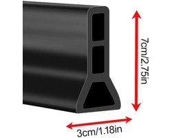 200 cm siliconen waterkerende strip, zelfklevend, flexibel, op maat te snijden, Geschikt voor het scheiden van natte en droge zones in badkamer, douche en keuken, zwart