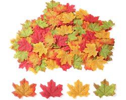 200 Pcs Herfstbladeren - Kunstmatige Esdoornbladeren - Herfstdecoratie voor Ambachten - DIY Herfstbos Simulatie