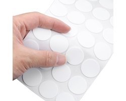 200 Pcs Mini Foam Felt Pads - Rond Adhesief Schuim Pads - Dunne Vilt Pads - 2 cm - Zelfklevende Pads voor Meubels - Kasten - Deuren - Vloeren - Lades - Wit