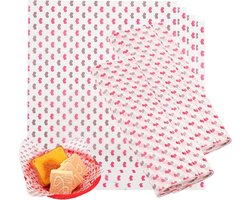 200 Sheets 200 x 22cm Wax Paper voor Voedsel - Wax Wrapping Paper - Greaseproof Paper Sheets - Heart Food Wrap Liners voor Delicacies - Sandwiches - Burgers - Cheese Fries