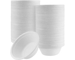 200 Stuks 12 oz (350ml) Papieren Kommen, Duurzame Suikerriet Kommen voor Feestjes, Barbecues en Picknicks, Geschikt voor Warm en Koud Voedsel