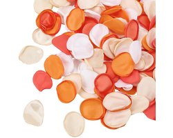 200 stuks 4 kleuren zijden rozenblaadjes oranje kunstbloemen bloemblaadjes bruiloft mand gangpad strooi eettafel middelpunt feest confetti voor Valentijnsdag romantische nacht