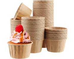 200 stuks bakvormpjes papier - Muffinvormpjes bruin - Grote cupcake-vormen voor feesten - Verjaardagen, huwelijken, feestdagen - Inclusief Halloween en Kerstfeesten