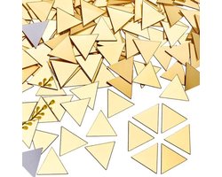 200 Stuks Driehoekige Spiegel - Zelfklevende Acryl Gouden Spiegeltegels 2,5 cm voor DIY Decoratie