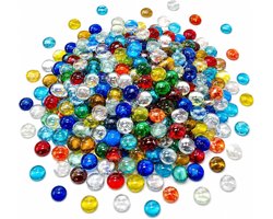 200 stuks glazen stenen, kleurrijke decoratieve stenen, glazen muggets - ShopVlot