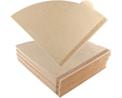 200 stuks koffiefilters, wegwerp ongebleekte kegelfilterpapieren maat 01 voor koffiefilters en koffiezetapparaat, 1-2 kopjes