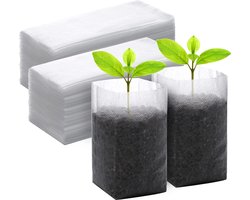200 Stuks Kweekzakken - 5.5x6.3 Inch Niet-Geweven Stoffen Zaailingzakken - Biologisch Afbreekbaar - voor Huis Tuin - Boom - Bloem - Groente - Kweekpotten - Container Planten Zakken