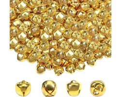 200 Stuks Mini Jingle Bells 10mm Gouden Kerstbelletjes voor DIY Decoratie en Feestdagen