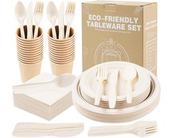 200 Stuks Papieren Borden, Bekers en Bestek - Feestservies voor Elk Evenement