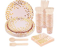 200 stuks papieren borden, bekers en bestek voor feesten