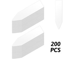 200 stuks Plantenlabels - 5x1 CM - Plant Labels - Plantenstekers - Planten Labelen - Kruiden Labelen - Steeketiketten Moestuin Bordjes - Sleufetiketten Plantlabel - Plantenbordjes - Plastic - Wit - Voor Tuin Ingemaakte Kruiden bloemen Groenten