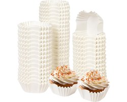 200 Stuks Vierkante Witte Cupcake- en Muffinvormpjes - Standaard Formaat