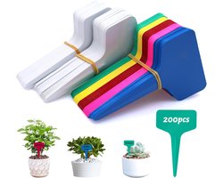200 stuks waterdichte plantenlabels Tuinlabels 10 × 6 cm Plastic labels type T voor planten Herbruikbare plantenlabels (veelkleurig)