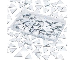 200 stuks zelfklevende mozaïek spiegeltegels voor ambachten - 0,9 inch driehoekige decoratieve acryl spiegels - fotorekwisieten en inlijsten - creatieve DIY benodigdheden.