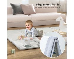 200 x 130 cm Opvouwbare babymat met draagtas, waterdichte kindermat, babyspeelmat, antislip speelmat met randversteviging, zachte speelmat voor baby's