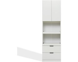 200cm hoge keukenkasten, opbergkasten, deuren, laden, magnetronplanken, hoge kasten met kantelbeveiliging, dressoirs vrijstaande multifunctionele kasten voor eetkamer, woonkamer wit