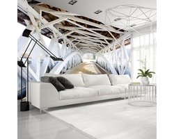 200cm X 140cm - Fotobehang -  Oude brug