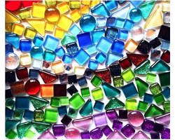200g gemengde kleur Crystal mozaïek tegels, kleine mini mozaïek tegel DIY Hobby's kinderen handgemaakte Crystal Craft voor Craft badkamer keuken woondecoratie DIY kunst projecten (Mix Color Series)