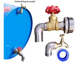 200liter - olievat - kraan - R.V.S - messing - 1 inch - 32mm - DN25