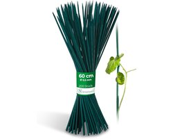 200x gespleten stokjes 60 cm x 5,5 mm I Groen I Trellis tomatenstokjes bamboe plantenstokjes houten stokjes voor orchideeën plantenstokjes bloemenstokjes