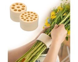 2024 Spiraal Ikebana Stamhouder, Set van 2 Spiraalvormige DIY Stamhouder voor Bloemen, Spiraal DIY Boeket Twister Bloemarrangement Houder (S+L) (Geel)