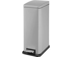20L-Grijs-Slimline-Pedaalemmer-met-Soft-Close-Deksel-roestvrij-staal-56cm-x-22cm-x-36cm-Hoge-Kwaliteit-Kantoor-Toebehoren pedaalemmer 50 liter