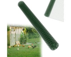 20m Garden Omheining van Gevogelte PVC Beschicht Hühner Grün Kaninchendraht Maschendraht Voliere Zaun Tuinafsluiting