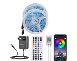 20M LED-stripverlichting met Bluetooth-controller, 24V 5050 RGB LED-verlichting